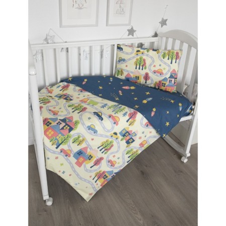 Bed linen children's “City”, size 60x120 cm, 112x147 cm, 40x60 cm