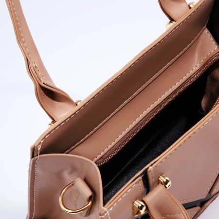 Bag Female Tout with zipper, beige color-6