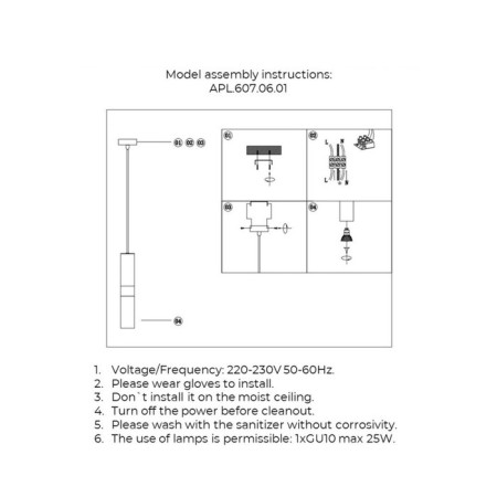 Suspended lamp mireil gu10 25W-9
