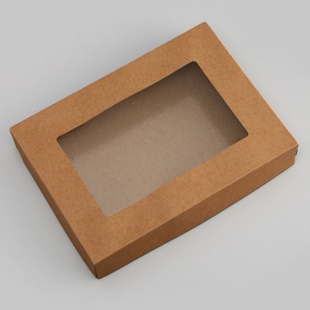Folding box, with a window, craft, 28 x 20 x 5 cm-2