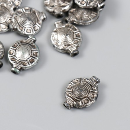 Beads for creativity plastic for metal "shield" set of 20 g silver 0.6x1.8x2.4 cm