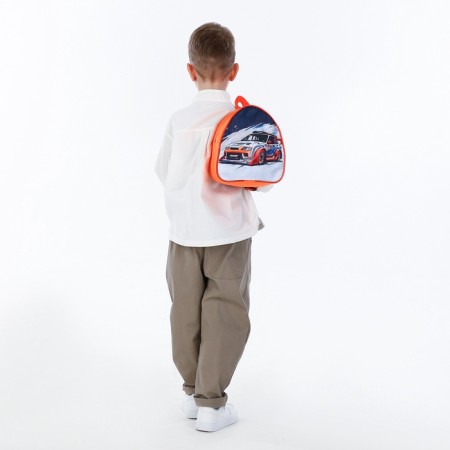 Baby backpack 21*9*23, lightning department, racing car, orange-6