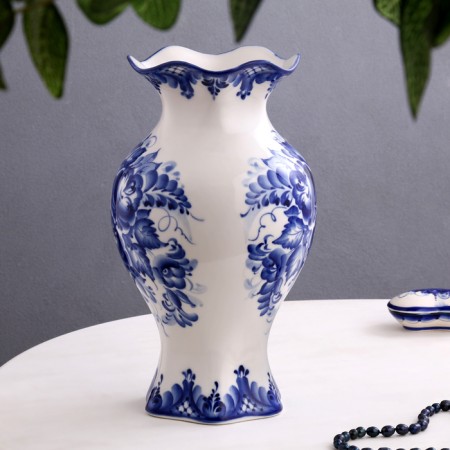 Vase "Camellia", 30 cm, gzhel-1