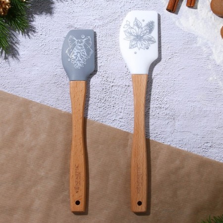 A set of silicone blades "New Year's mood", 2 pcs in a set (26x5 cm, 23.3x4.3 cm)-2