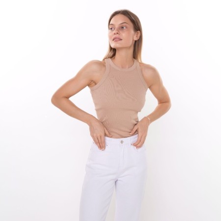 T -shirt female, beige color, size 50