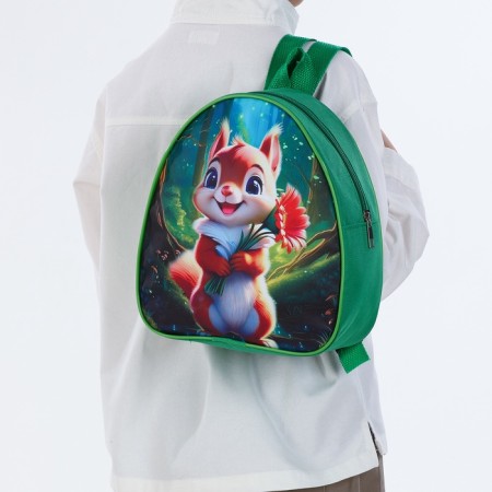 Children's backpack on the zipper "chosen", the color is green-8