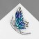 Brooch "Butterfly" with large wings, blue color in silver