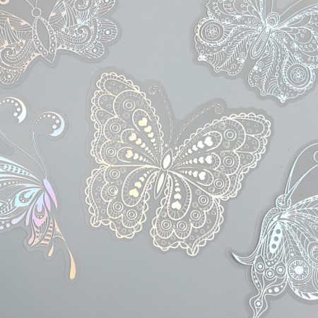 Stickers for creativity "Holography. Butterflies" d = 10 cm set 10 pcs 0.2x14x11 cm-2
