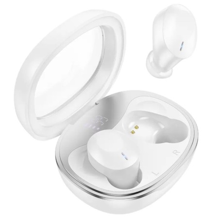 Hoco EQ3, TWS headphones, wireless, vacuum, BT 5.3, 40/300 mAh, white