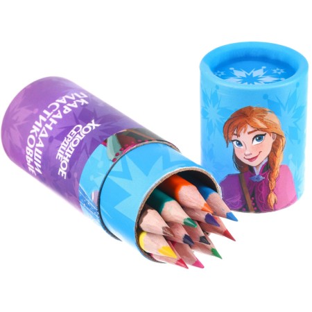 Colored pencils in a tube, 12 colors, trihedral, cold heart-5