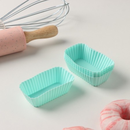 A set of baking shapes “Rib. Director”, silicone, 6 pcs, 8 × 4.5 × 2.5 cm, mint color-1
