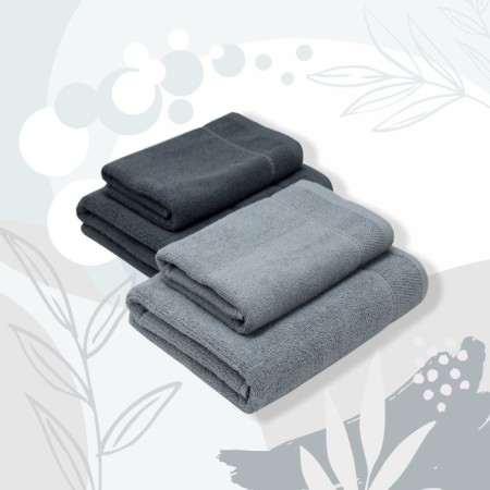 A set of towels "Bookle", size 50x80 cm - 2 pcs, 70x130 cm - 2 pcs, color gray-2