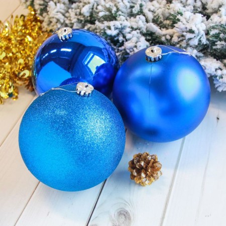 Set of balls plastic D-15 cm, 3 pcs "giants" blue