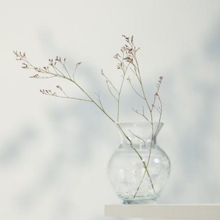 Vase for flowers "Flowers" glass, transparent, 26 cm.-1