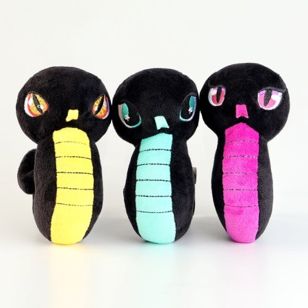 Soft toy "Snake", black-turquoise, for the New Year-5