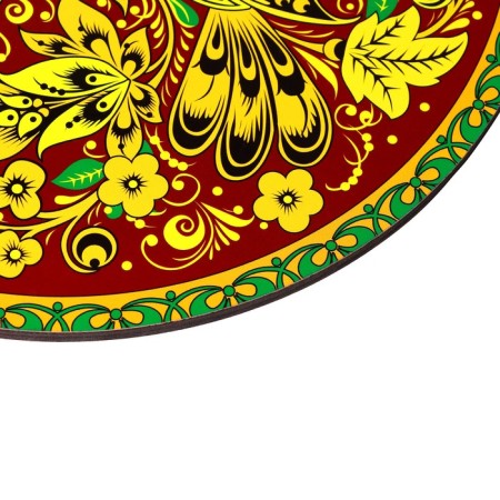 Board cutting and serving round kitchen "Gorodetskaya painting", 25.5 cm-3