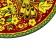 Board cutting and serving round kitchen "Gorodetskaya painting", 25.5 cm