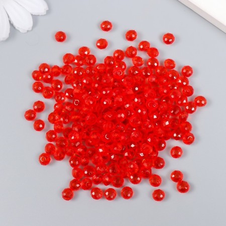 Beads for creativity plastic "Crystal with faces red" set of 20 g 0.4x0.6x0.6 cm-1