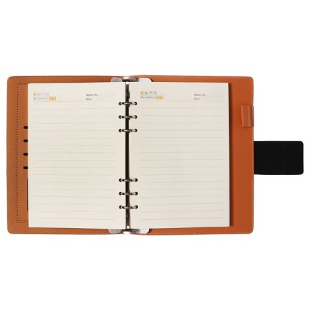 Organizer on the rings A5, 80 sheets, leatherette, line, with a knife, black-4
