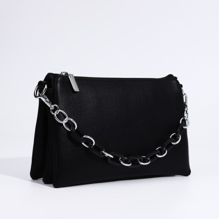 Bag Cross-Bodi with a zipper, black color-2