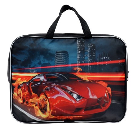 Folder with handles Textile A4, 350 x 270 x 70 mm, calligrata "car in fire", nylon-5