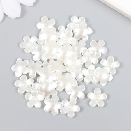 Decor for creativity plastic "Flower" Pearl set 35 pcs 0.9x0.9 cm-2