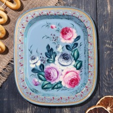 Tray with Zhostovskaya painting, 24 x 20 cm