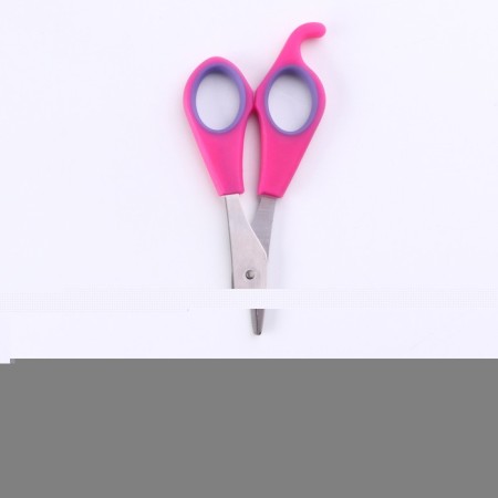 Black scissors straight, with rubberized handles, 17 cm, mix of flowers-2