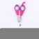 Black scissors straight, with rubberized handles, 17 cm, mix of flowers