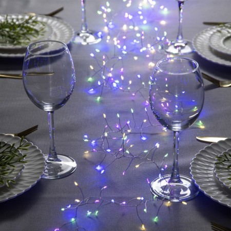 Garland "Mishura" 2 m Rosa, IP20, silver thread, 200 LED, glow of multi, 12 V