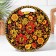 Board cutting and serving round kitchen "Khokhlomskaya painting", 25.5 cm