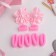 Sophie hair set (7 rubber bands, 2 crab) flowers with bead, pink