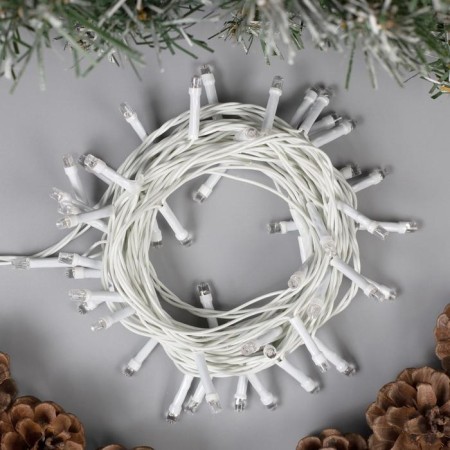Garland “thread” 5 m, IP20, white thread, 50 LED, yellow glow, 8 modes, 220 V-1