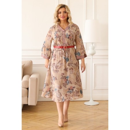 Female dress, size 52, beige color-14