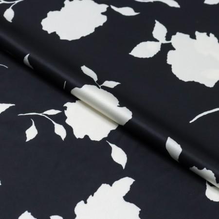 Payer satin fabric stuffed, width 150 cm, black color-1