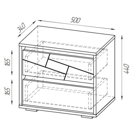 Bedside table "Adeline", 500 × 340 × 440 mm, color is white-4