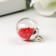 Suspension decorative for creativity glass "ball - pebbles" red d = 1.6 cm set 10 pcs