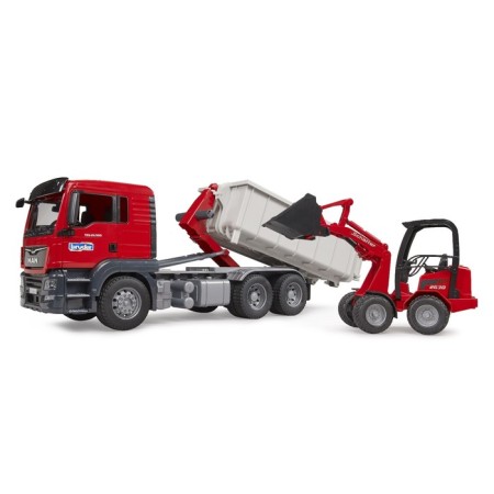 Bruder man dump truck with a loader-8