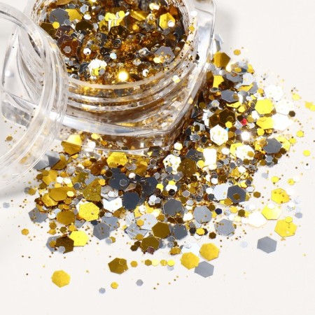 Sparkles for decor, large/small, silver/golden color-2
