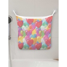 Organizer in a bath on suction cordial fences, for storing toys and trifles, size 33x39 cm