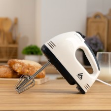 Mixer Luazon LMR-02, manual, 180 watts, 7 speeds, 2 nozzles, white-black