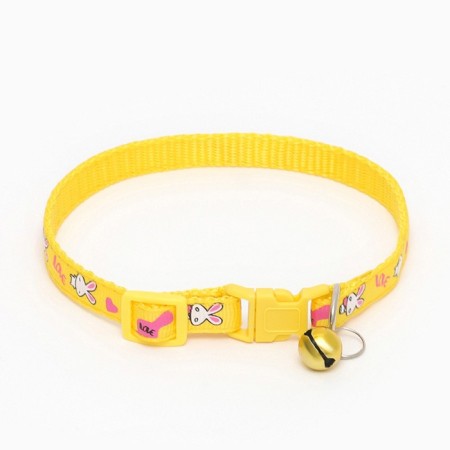 Two -layer collar with Fasteks "Bunny" 30 x 1 cm, yellow-1