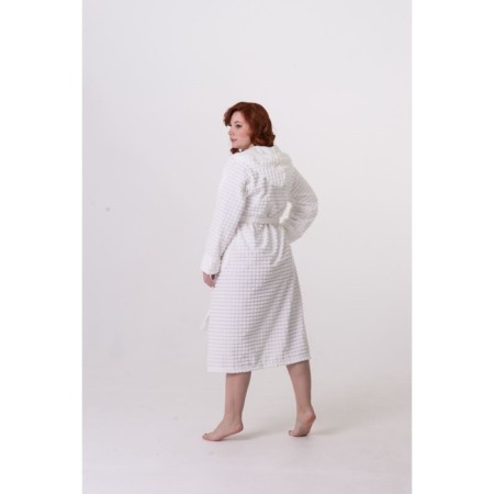 Women's bathrobe, size 50, white color-2