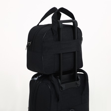 Small Small suitcase 20 "with a bag, a lightning department, with an extension, the color is black-11