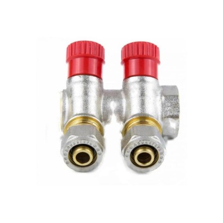 Aquasfera collector 7018-01, 3/4 "x16 mm, 2 outputs, a squeeze with a control valve, 35 mm-1
