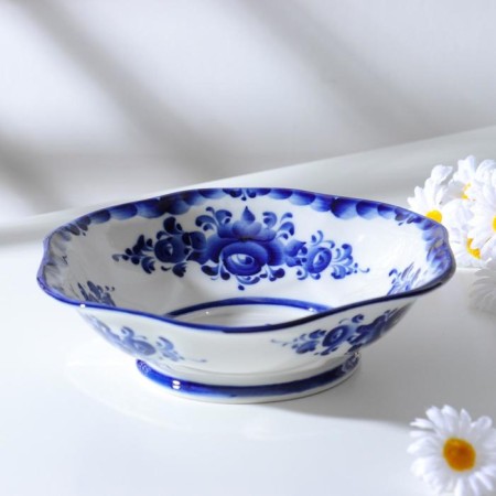 Plate "Waiting", 21 × 21 × 6 cm, Gzhel-5