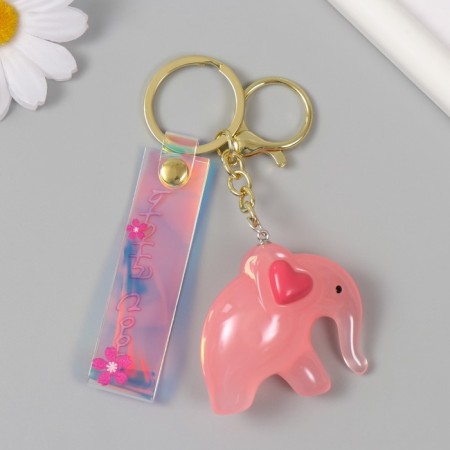 A plastic keychain with a carbine, a pink elephant strap 2.5x5.3x4.5 cm-3