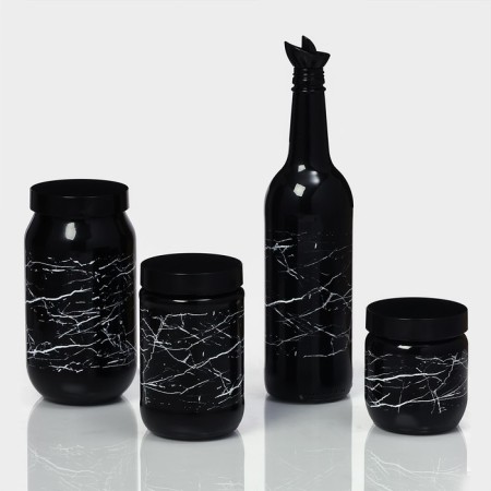 Glass Bank for bulk products "Marbl", 425 ml-10