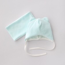 Kinderlitto Orsetto Kinderlitto kit, 2 items: hat, snood, age 3-6 months, mint color