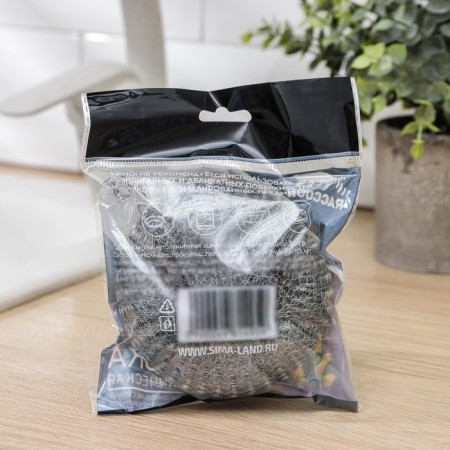Metal raccoon metal sponge, wicker, galvanized, 30 g-6
